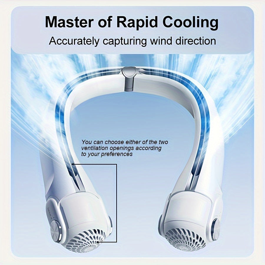 Upgraded Bladeless Neck Fan – Portable, Rechargeable, Wearable Cooling