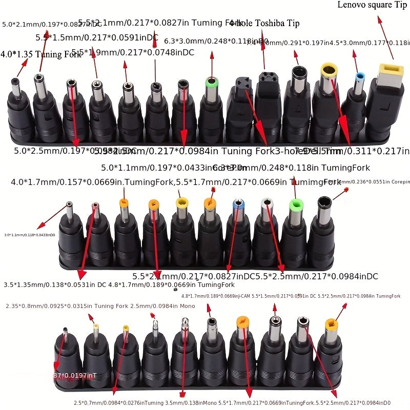 34pcs Universal DC Plug Set for Laptops