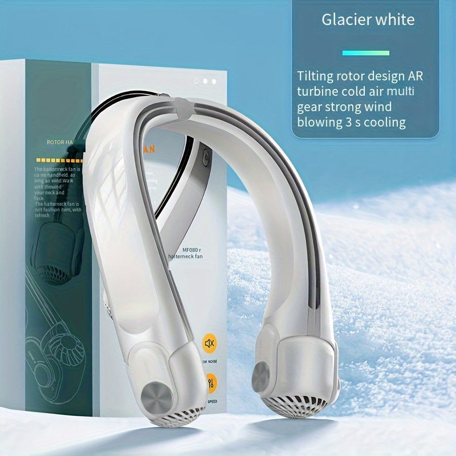 Upgraded Bladeless Neck Fan – Portable, Rechargeable, Wearable Cooling