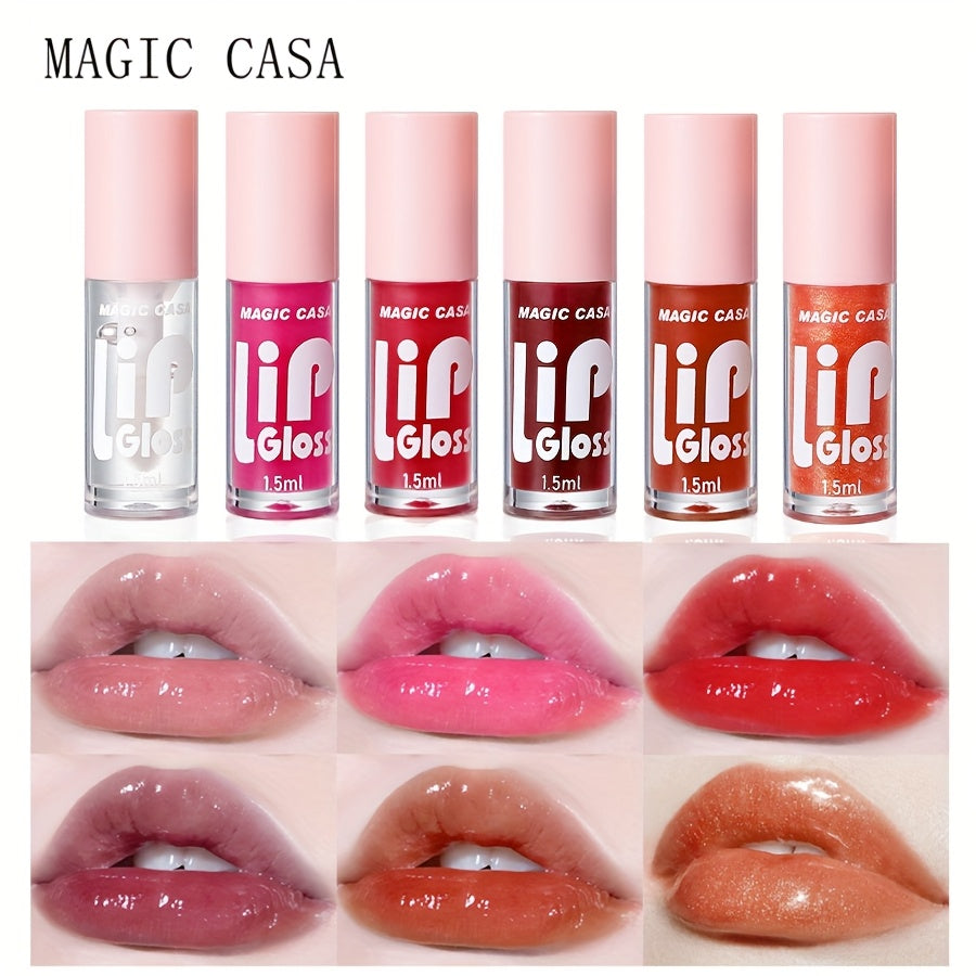 6pcs Lip Gloss Oil for Plump Lips, Moisturizing Lip Gloss,