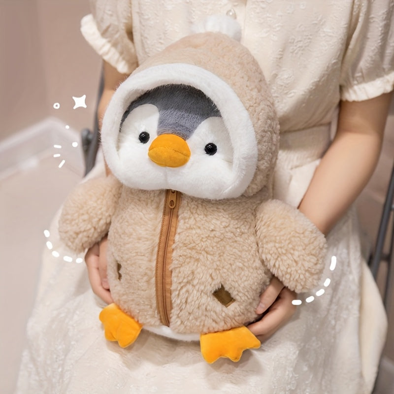 1pc Adorable Penguin Plush Toy with Hat, Soft Polyester Stuffed Animal, Perfect Christmas Gift for Kids