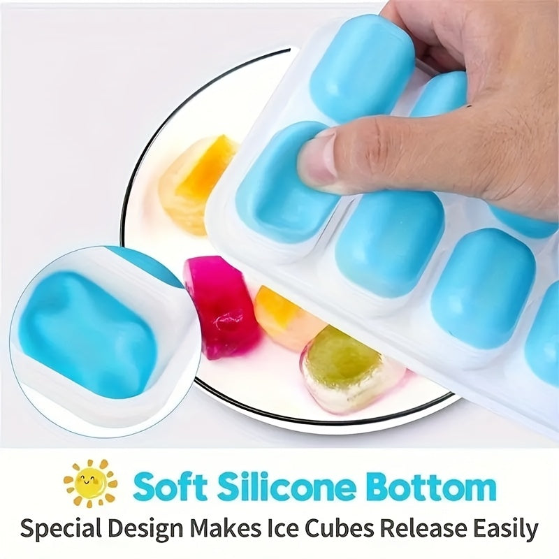 4pcs Silicone Ice Cube Mold Set - Stackable, Covered, Multifunctional for Cocktails & Whiskey, Essential Kitchen Utensils