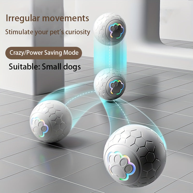 Smart Bouncing Pet Toy Ball – Rechargeable, Bite-Resistant, Interactive Fun