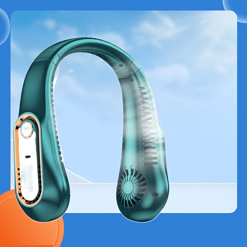 Portable USB Neck Fan - Wearable, Rechargeable, 360° Flexible Cooling, Quiet Operation, Powerful Airflow