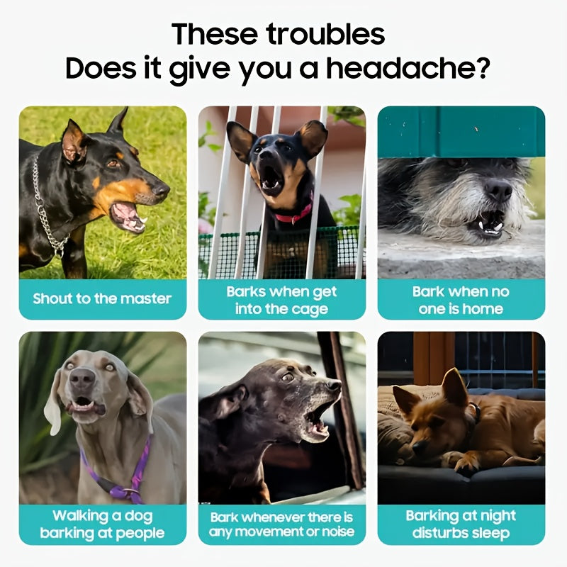 Anti Barking Device for Dogs, Dog Bark Deterrent Devices with 3 Modes, Ultrasonic Dog Bark Control Devices 15.24meter Range Outdoor & Indoor, Dogs Barking Silencer Safe for Human & Dogs