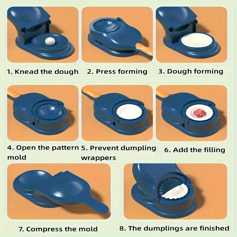 2-in-1 Easy Dumpling Maker - Manual DIY Press for Perfect Dumplings & Tortillas, Ideal for Holidays & Family Gatherings, Durable Polypropylene, Food-Safe Kitchen Essential