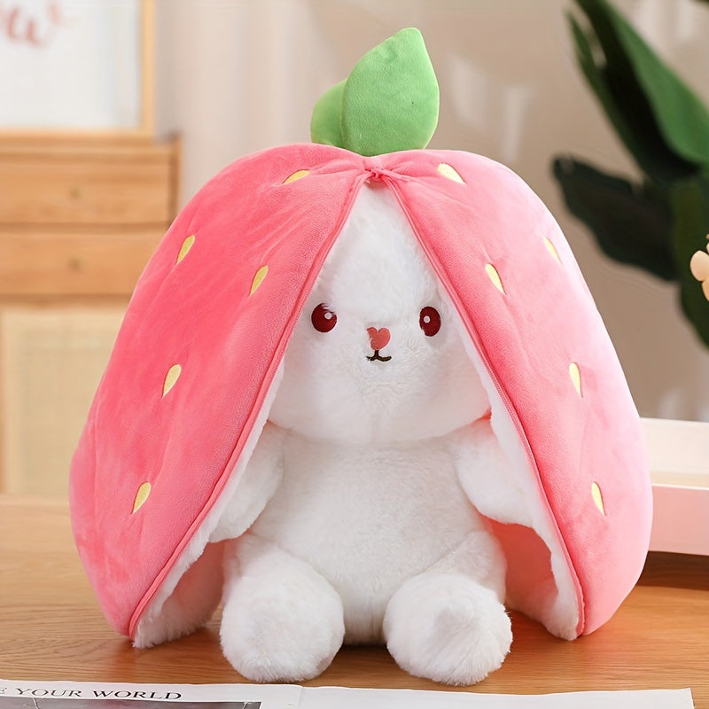 Soft Pink/Yellow Fruit-Themed Rabbit Plush Toy Set - Adorable, Perfect for All Ages & Ideal Birthday Gift