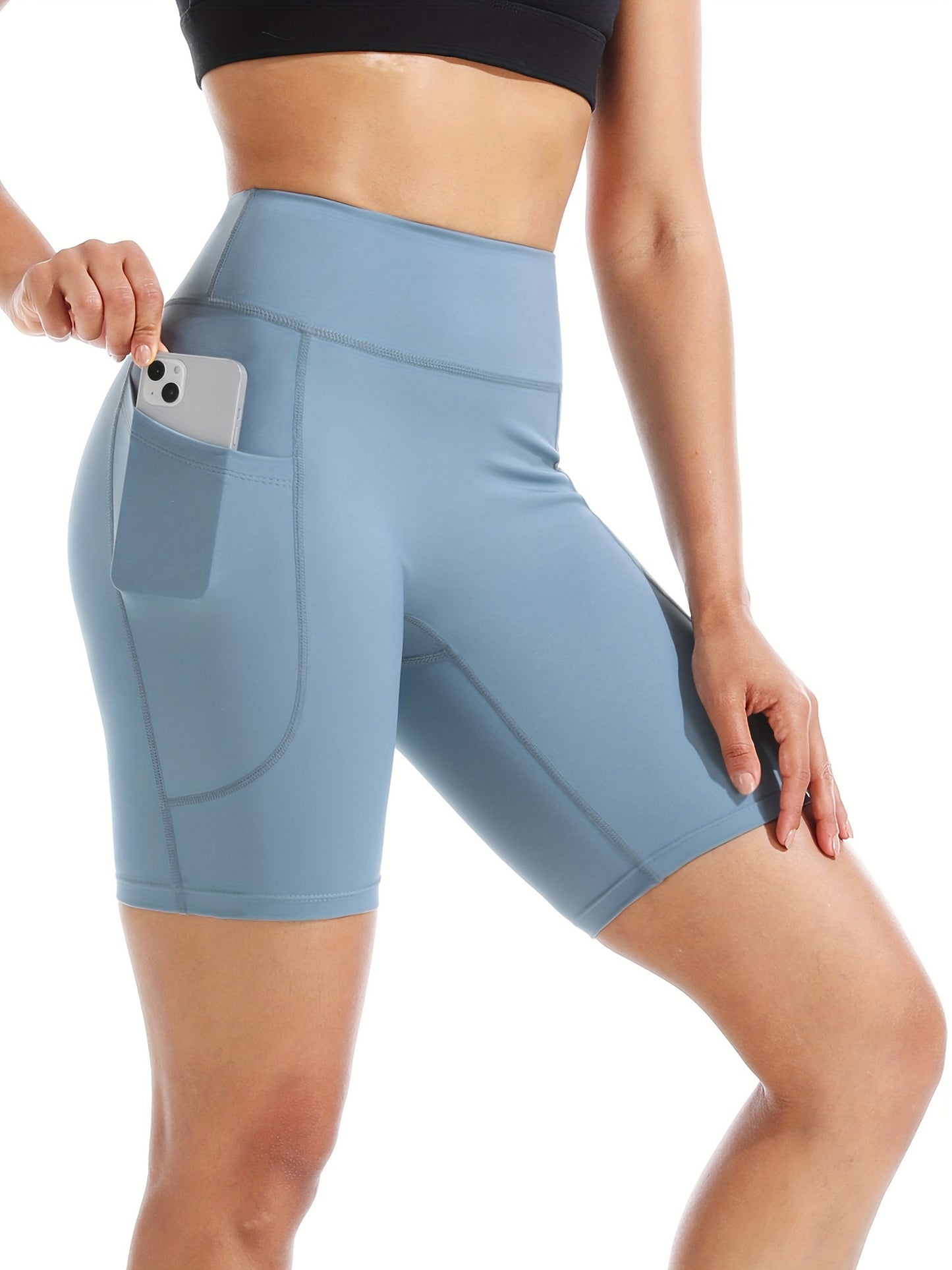 High Waist Quick Drying Yoga Tight Shorts, High Elastic Pilates Cycling Shorts, Women's Activewear