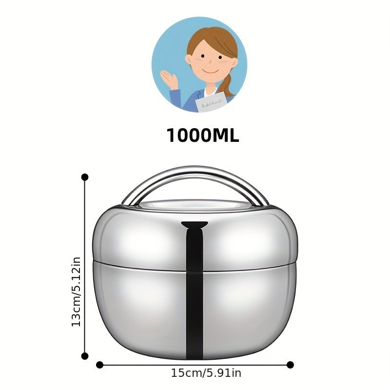 Stainless Steel Lunch Box – Insulated, Leakproof, Double-Layer