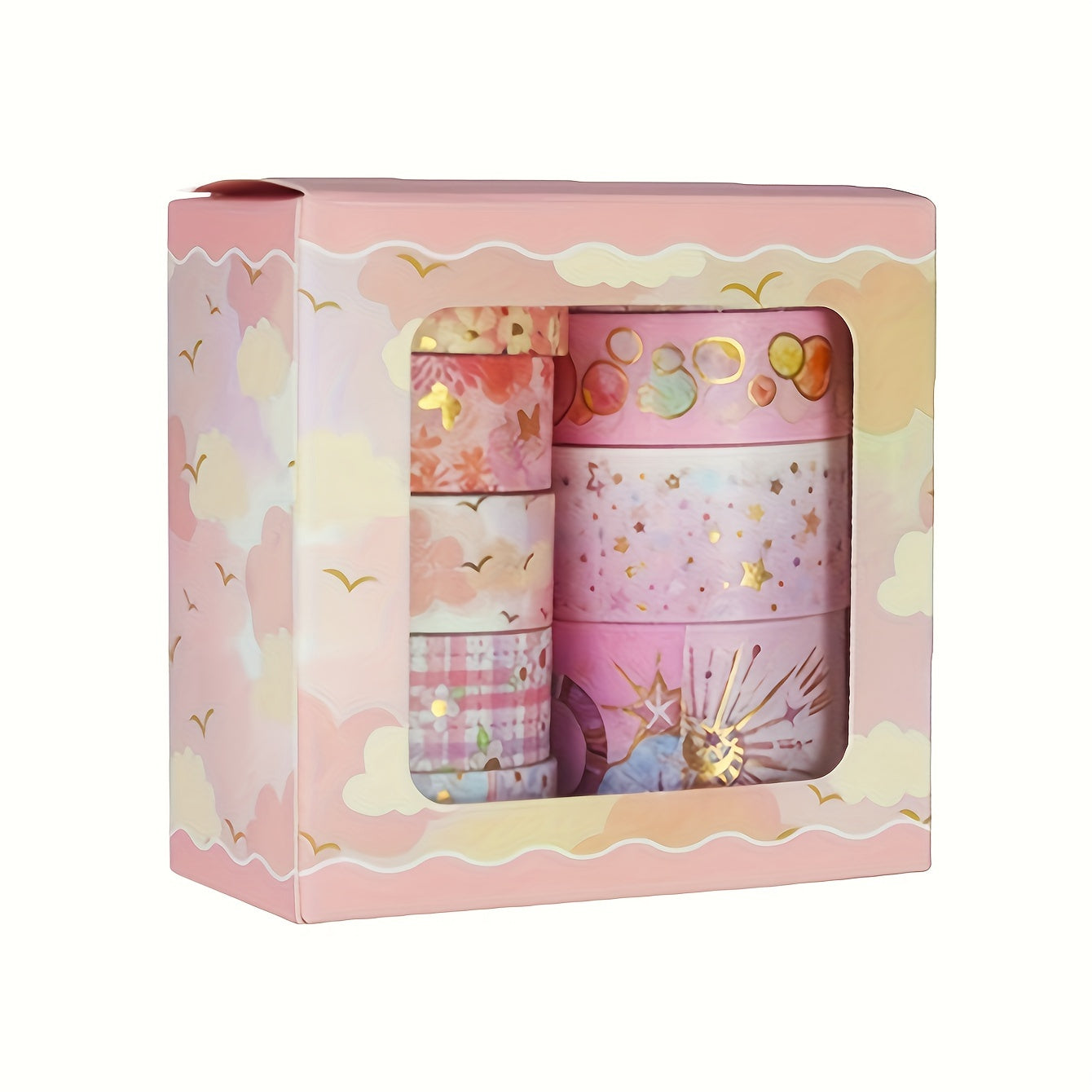 9 Rolls Golden Foil Washi Tape Set