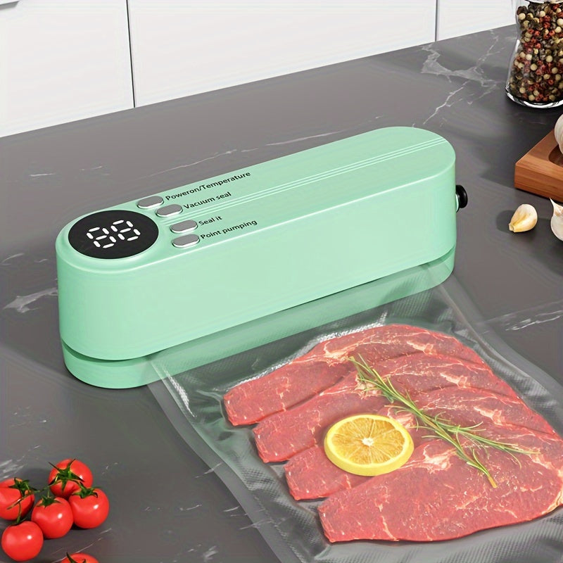 1pc Multi-Functional Automatic Food Sealer, Portable Wireless Vacuum Sealer with Snack Bag Sealing, External Suction & Inflation, Long-Term Food Preservation, Compact & Easy-to-Use Design, Ideal for Kitchen & Outdoor Picnics,