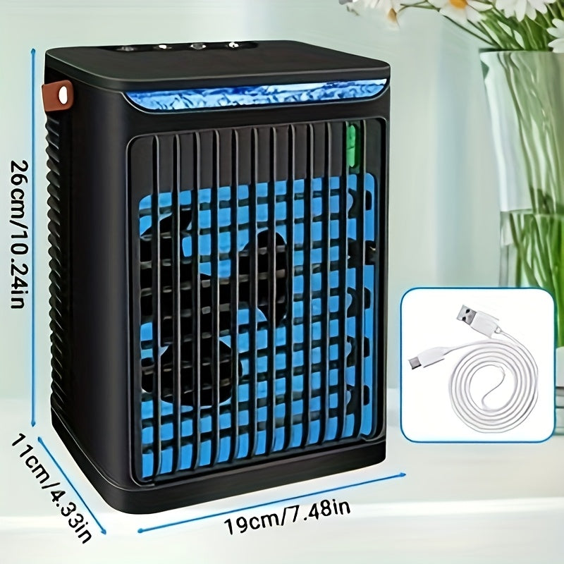 Ultra-Large Portable USB Bladeless Fan | Large Capacity Battery, Standable and Wall-Mounted Options, LED Display for Power and Speed with Lighting, Ideal for Travel, Outdoor Activities, and Office Use