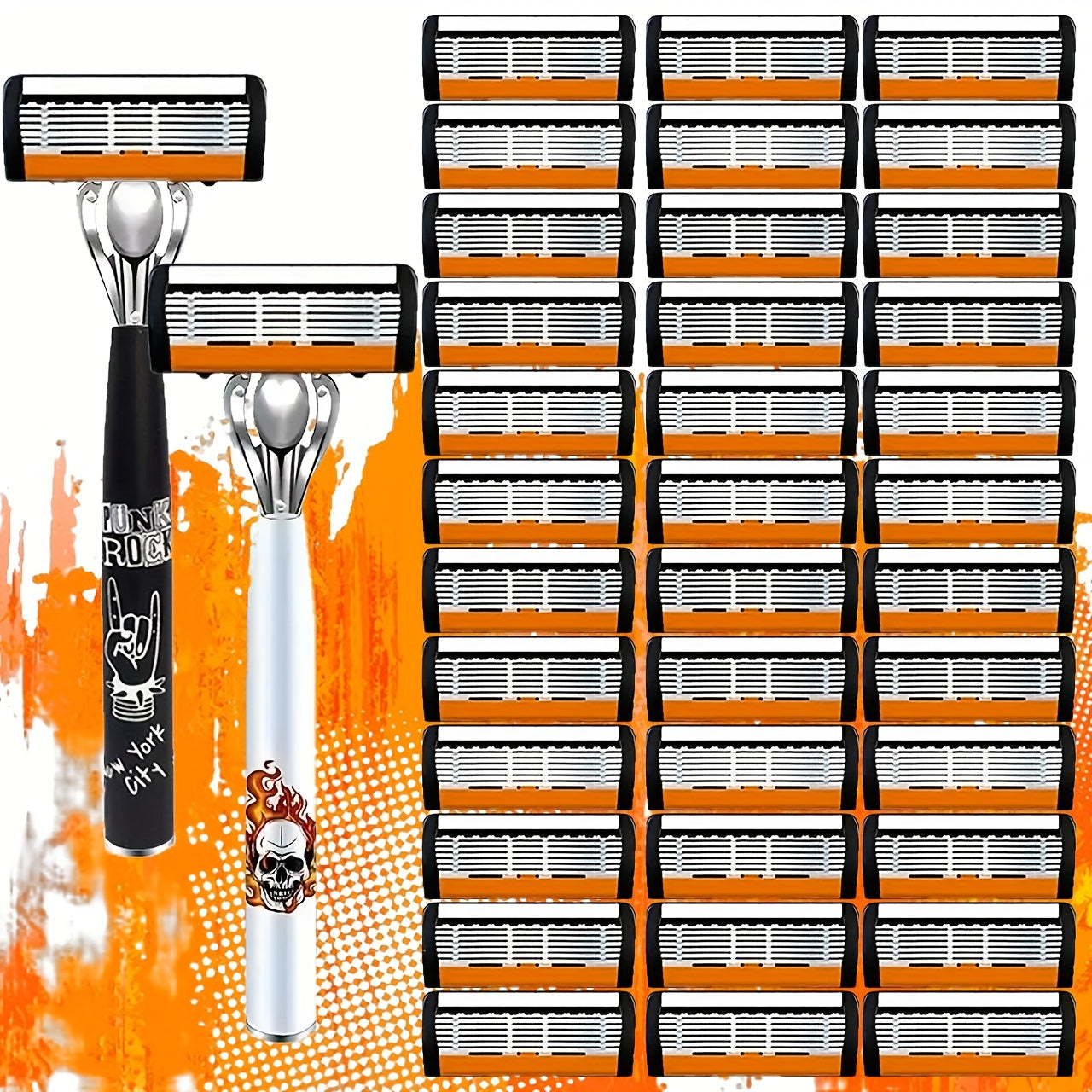 Two Handles + 60 Quality Progressive Blade Attachments for Facial Cleansing Tools.