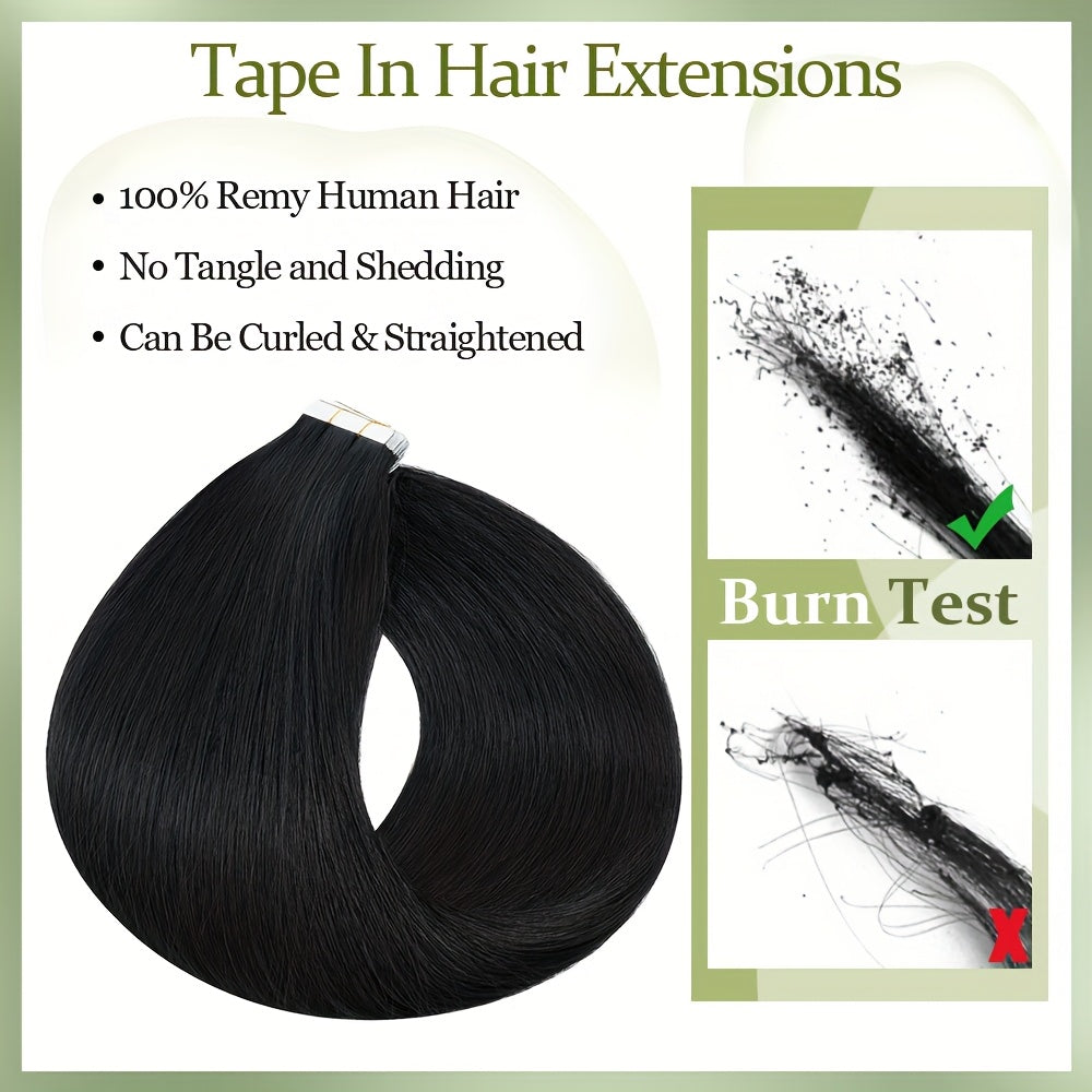 20pcs (50g Each) Brazilian Virgin Hair Extensions - 100% Remy Human Hair, Natural Brown/Blonde/Red/Black/, Straight Hair Extensions with Seamless Beige Weft, Long 35.56-60.96 cm Lengths for Women.