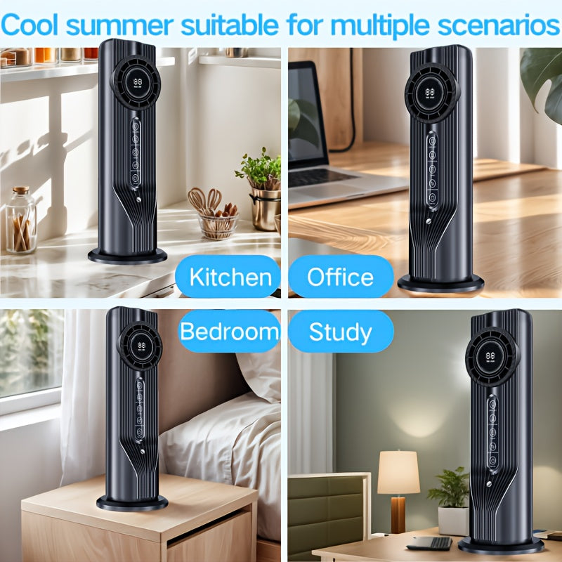 Portable USB Air Conditioner Fan Cooler | 6 Adjustable Speed Settings, LED Display Screen, Powerful Wind, Timer Function, Quiet Operation, Perfect Holiday Gift