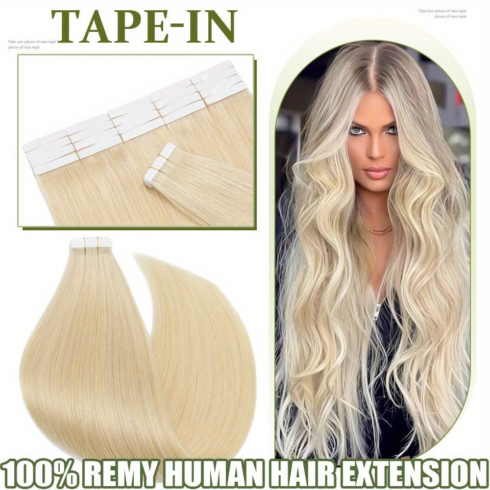 20pcs (50g Each) Brazilian Virgin Hair Extensions - 100% Remy Human Hair, Natural Brown/Blonde/Red/Black/, Straight Hair Extensions with Seamless Beige Weft, Long 35.56-60.96 cm Lengths for Women.