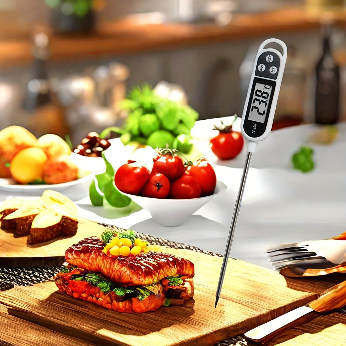 1pc Digital Food Thermometer for Accurate Meat and BBQ Cooking Thermometer, Food Thermometer, Instant Read Meat Thermometer, Termometro Digital Cocina, Baking Thermometer, Digital Cooking Food Thermometer