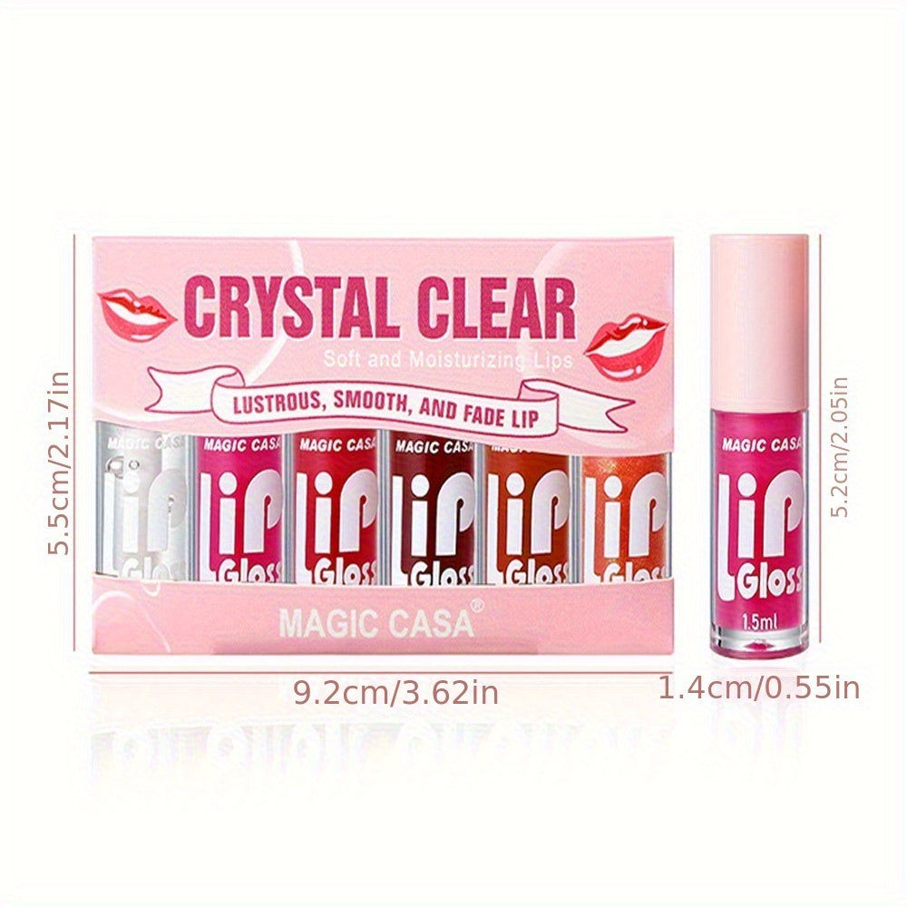 6pcs Lip Gloss Oil for Plump Lips, Moisturizing Lip Gloss,