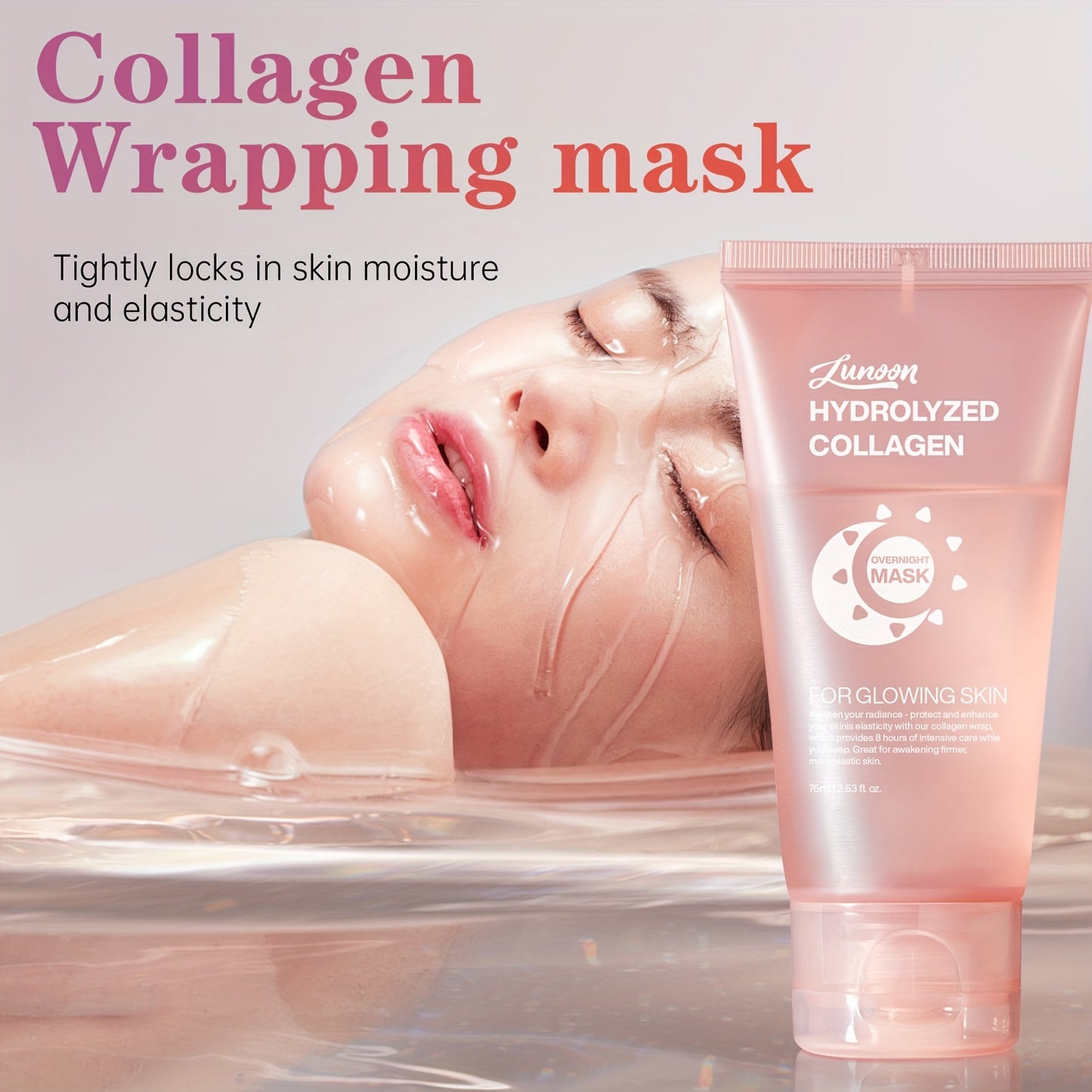 Collagen Face Mask with Niacinamide, Hyaluronic Acid, Brush
