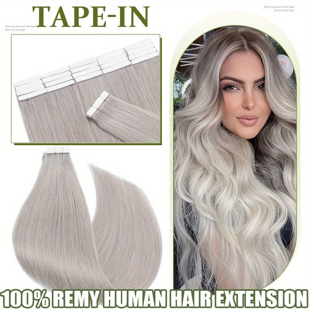 20pcs (50g Each) Brazilian Virgin Hair Extensions - 100% Remy Human Hair, Natural Brown/Blonde/Red/Black/, Straight Hair Extensions with Seamless Beige Weft, Long 35.56-60.96 cm Lengths for Women.