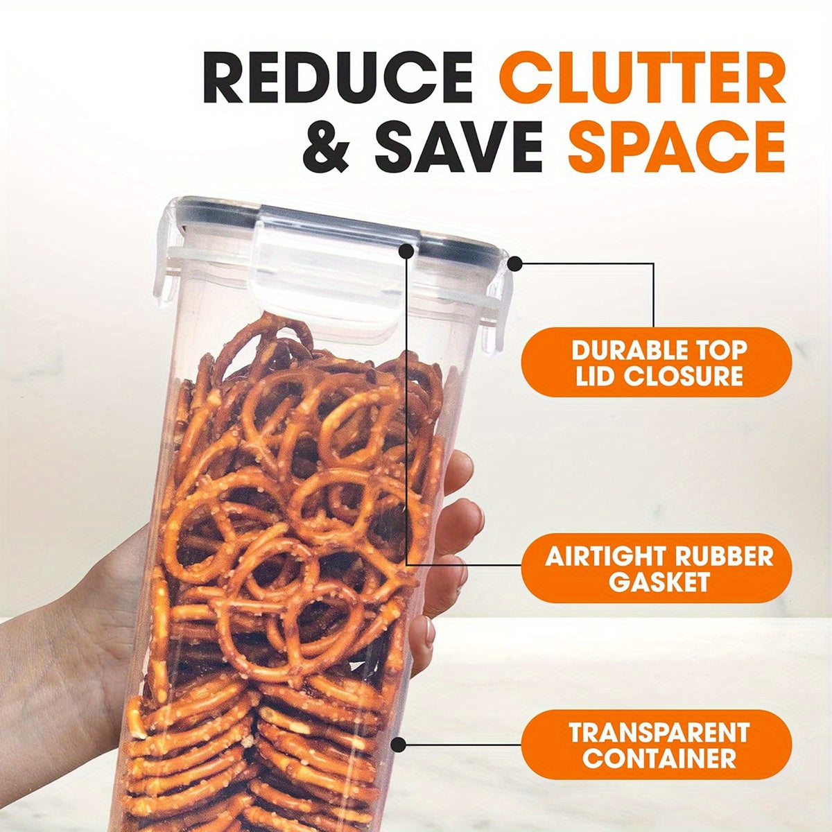 48/24/12pcs Airtight Food Storage Containers with LIDS, Perfect for Kitchen Pantry Organization And Storage Of Grains, Rice, Pasta, Tea, Nuts And Coffee Beans - Dishwasher Safe And Includes Labeled And Labeled Kitchen Items