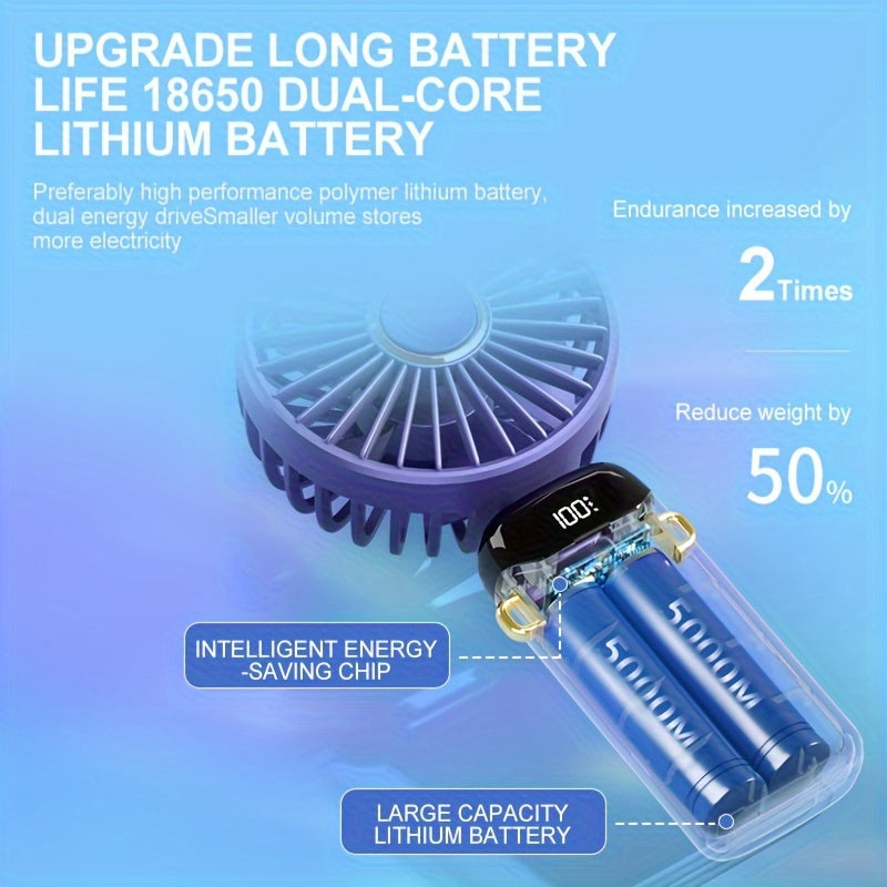 1pc Large Wind Quiet Electric Carry-on Portable Handheld Fan with Aromatherapy for Outdoor Use