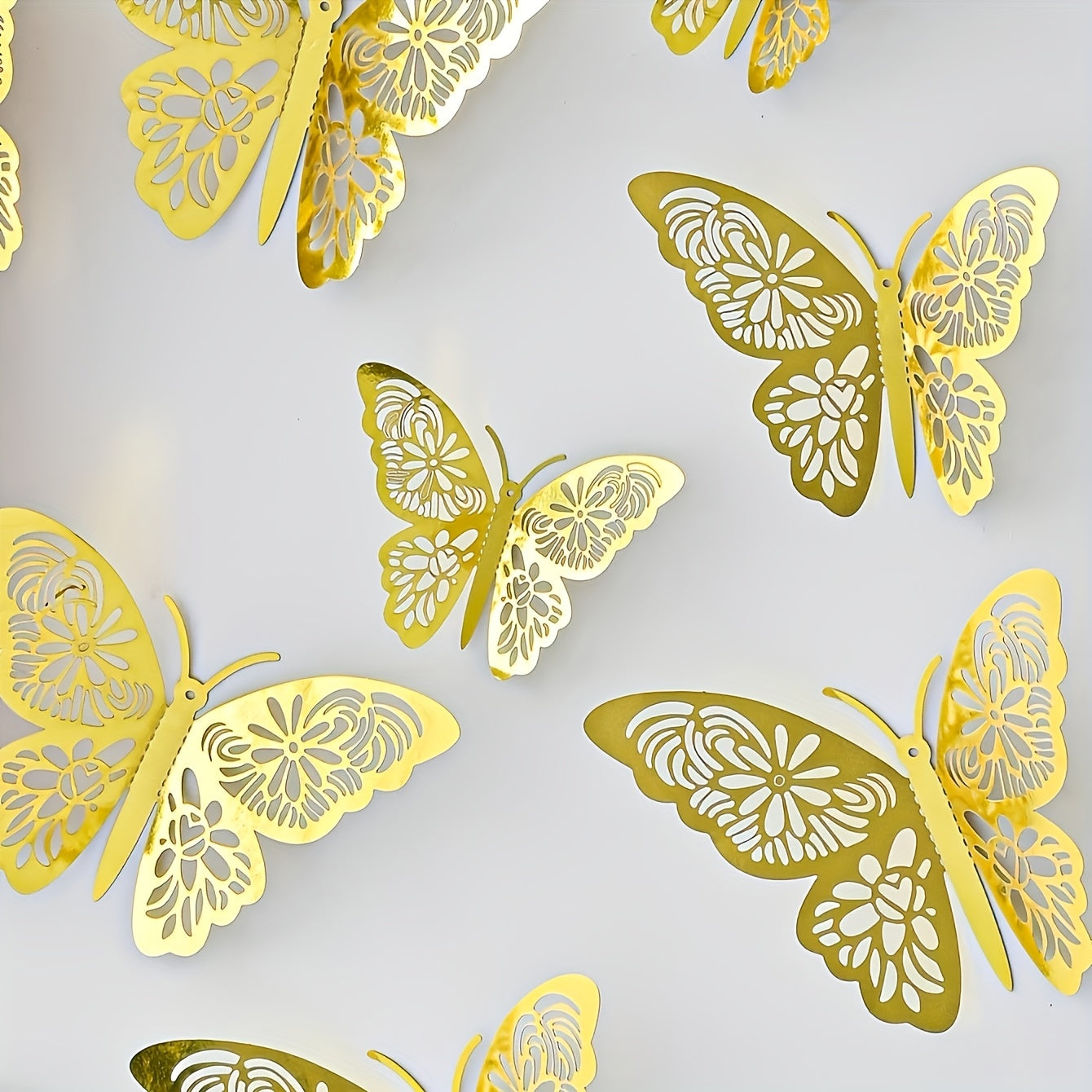 12pcs 3D Butterfly Stickers - Easy Peel & Stick, Removable Decals for Birthday, Wedding, Cake Decor & Outdoor Festivities