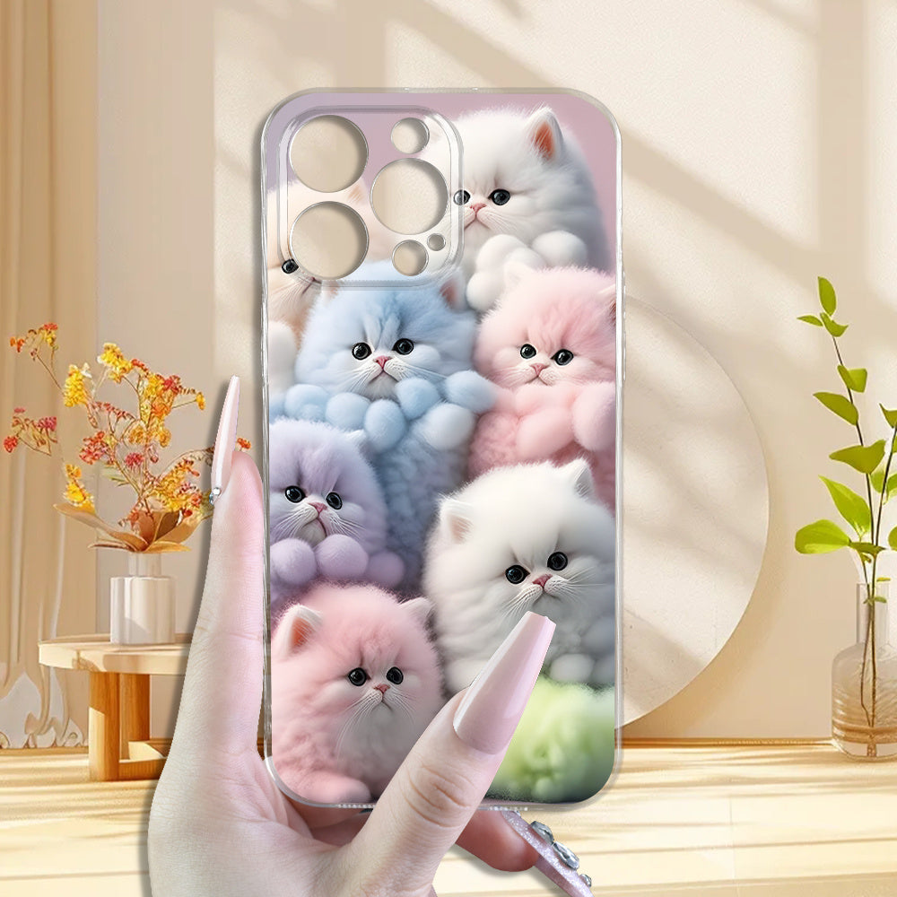 A Creatively Designed Colorful Cute Kitten Pattern Phone Case, Providing Full-Body Protection with Shockproof And Drop-Resistant TPU Soft Cover, Suitable As a Gift for Birthdays Or Holidays for Both Men And Women, Compatible