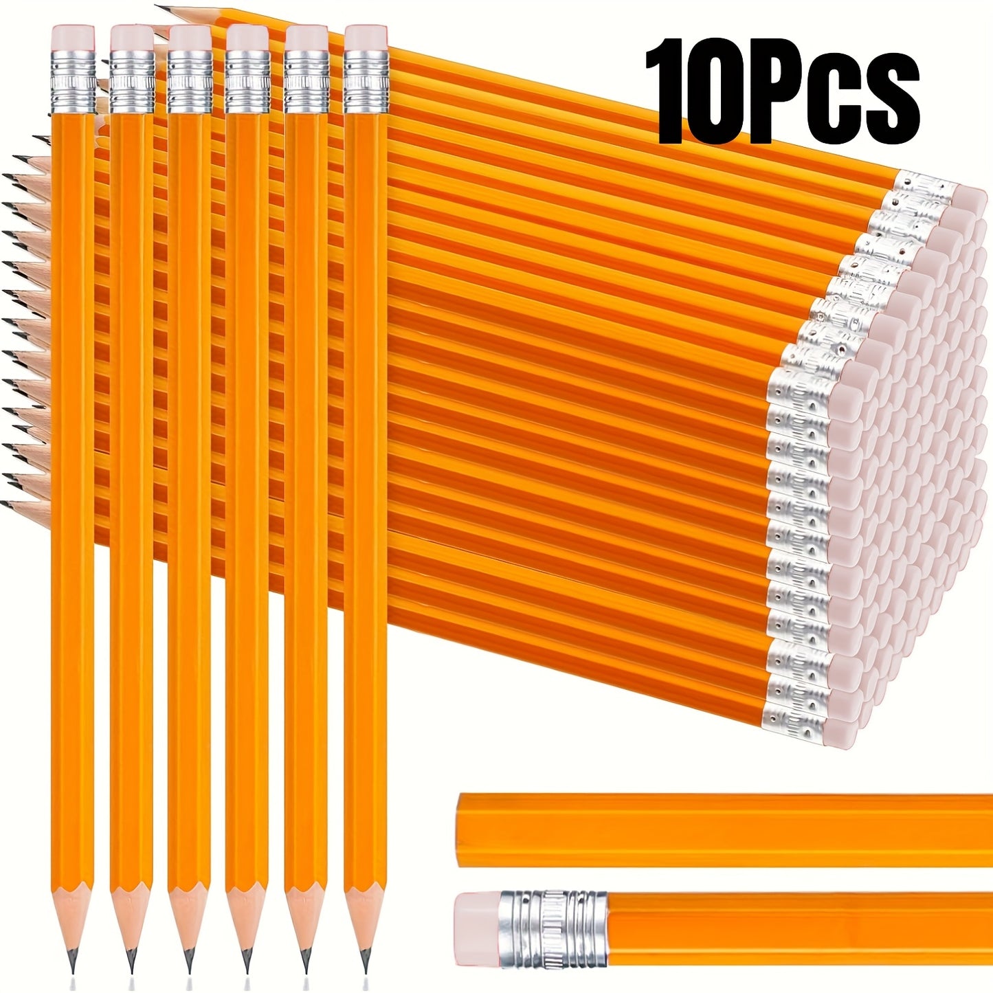 10/30pcs Yellow HB Pencils with Erase