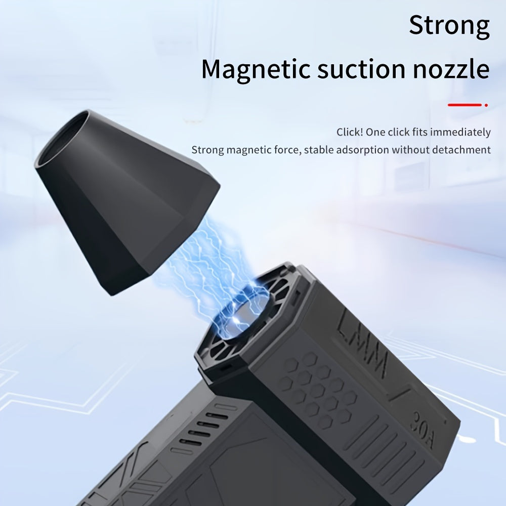 High-Speed Rechargeable Handheld Fan - Powerful Brushless Motor, Versatile Multifunctional Design, Removes Dust, Blows Snow, Aids Combustion, Blow Dries Pet Hair, Inflates Air Cushions - Perfect for Outdoor Camping