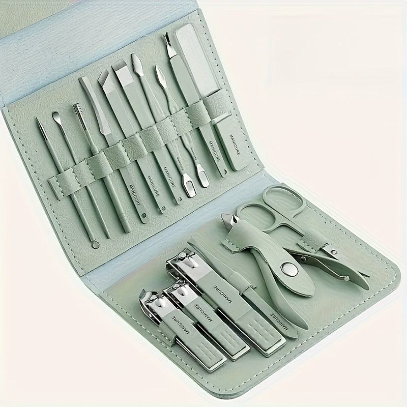 (3 Colours Available) 16pcs Premium Stainless Steel Manicure And Pedicure