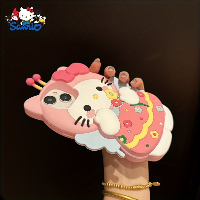 Hello Kitty Officially Licensed Cartoon Phone Case - Full Silicone Soft Shell for iPhone 15/14/13/12/11/XS/XR/X Plus Pro Max Mini