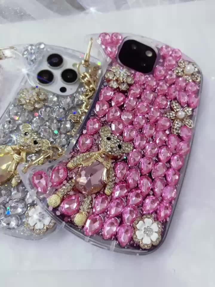 For iPhone 16promax Shiny Luxury Bag Luxury Wrist Chain Bag with Shiny Transparent Protective Case for iPhone 16promax 11 12 13 14 Pro Max X XS XR 7 8 Plus SE 16 Protective Cover