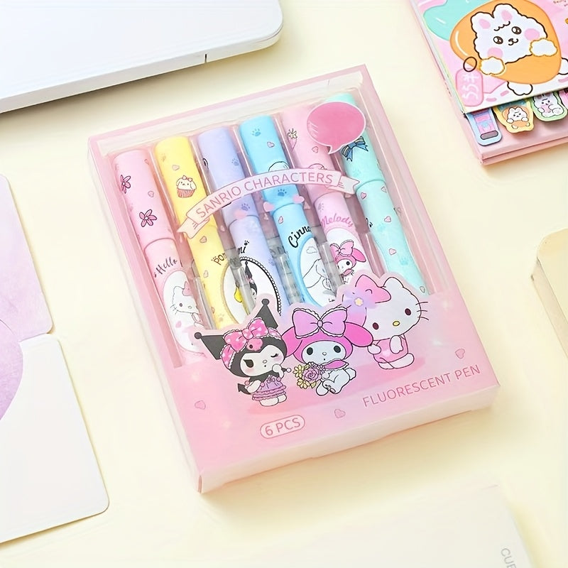 6pcs High-Quality Fluorescent Highlighters