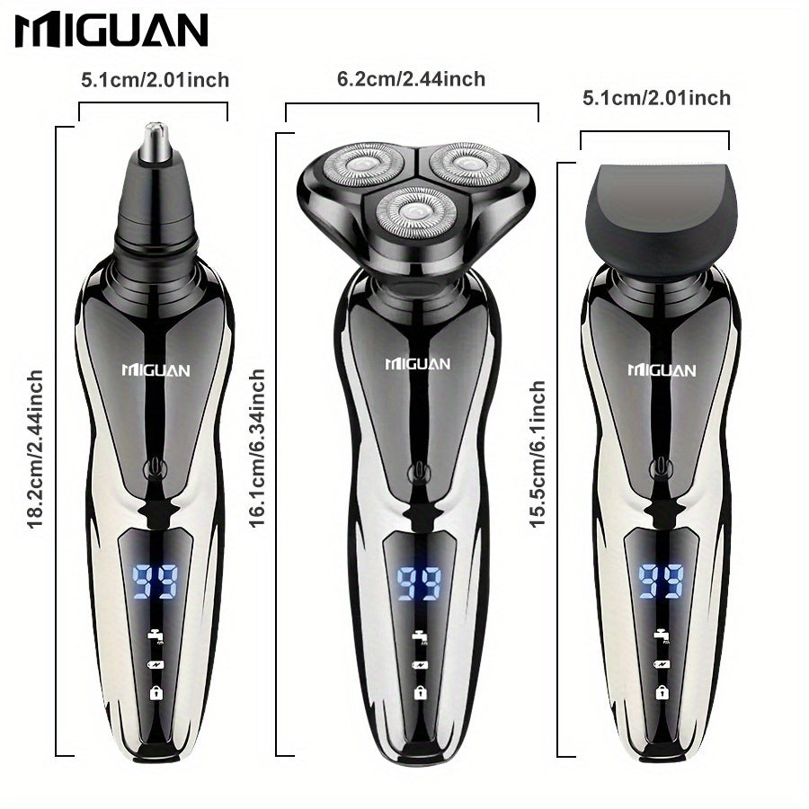 Multi-Function 3-in-1 Electric Grooming Kit-Shaver, Nose Trimmer & Sideburn Razor.