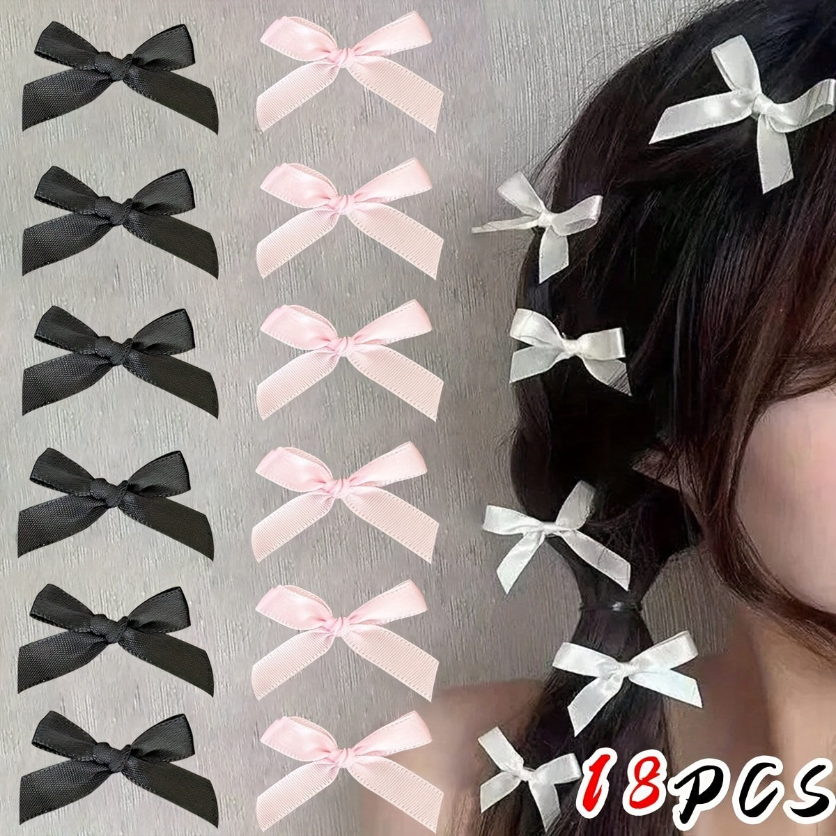 18PCS Mini Butterfly Bow Hair Clips - Non-Slip, Sweet Style, Cute Bowknot Hair Accessories for Women & Girls