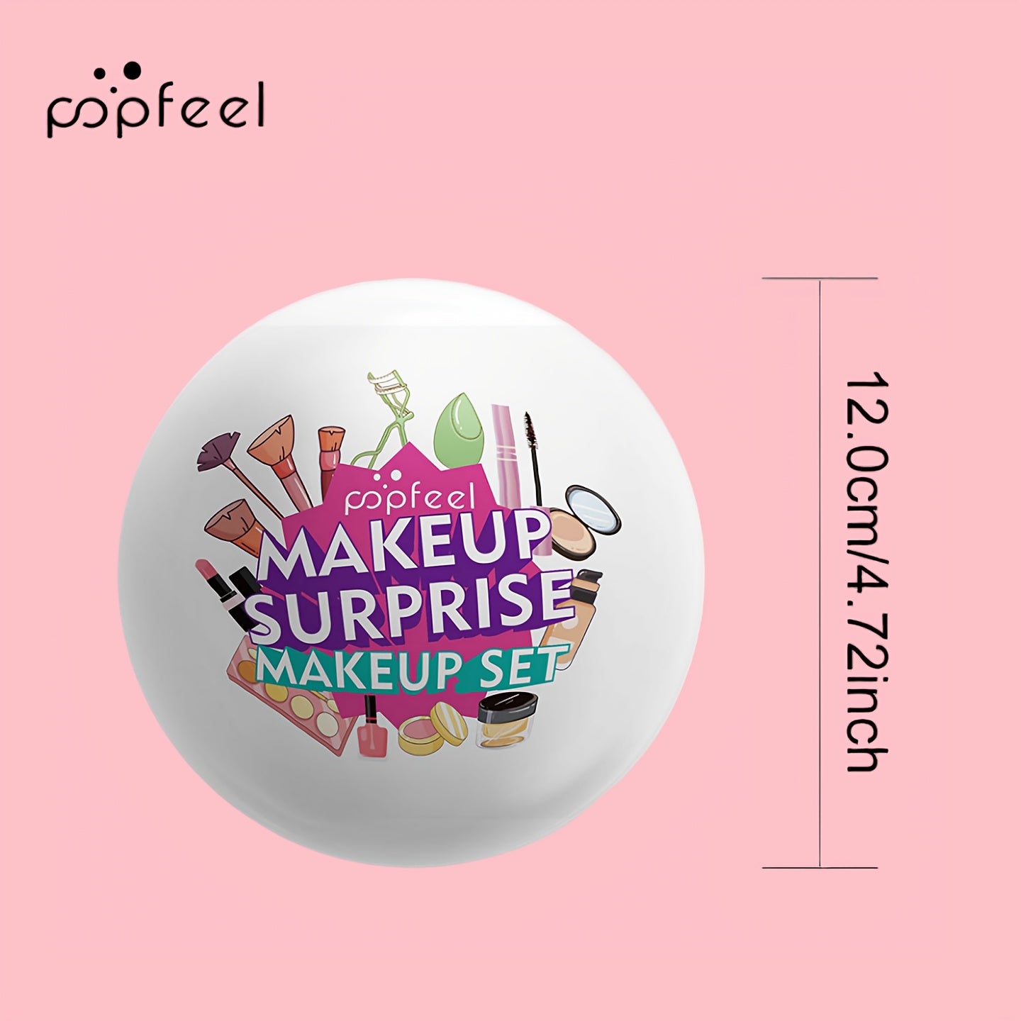 POPFEEL 10pcs Makeup Set, includes blush, eyeshadow, lip gloss, concealer, and more.
