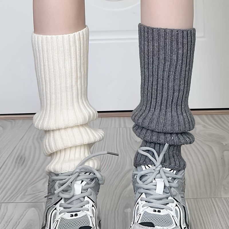 4 Pairs Women's Ribbed Leg Warmers