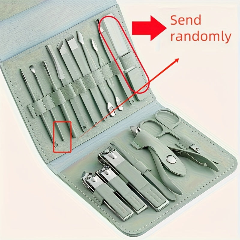(3 Colours Available) 16pcs Premium Stainless Steel Manicure And Pedicure