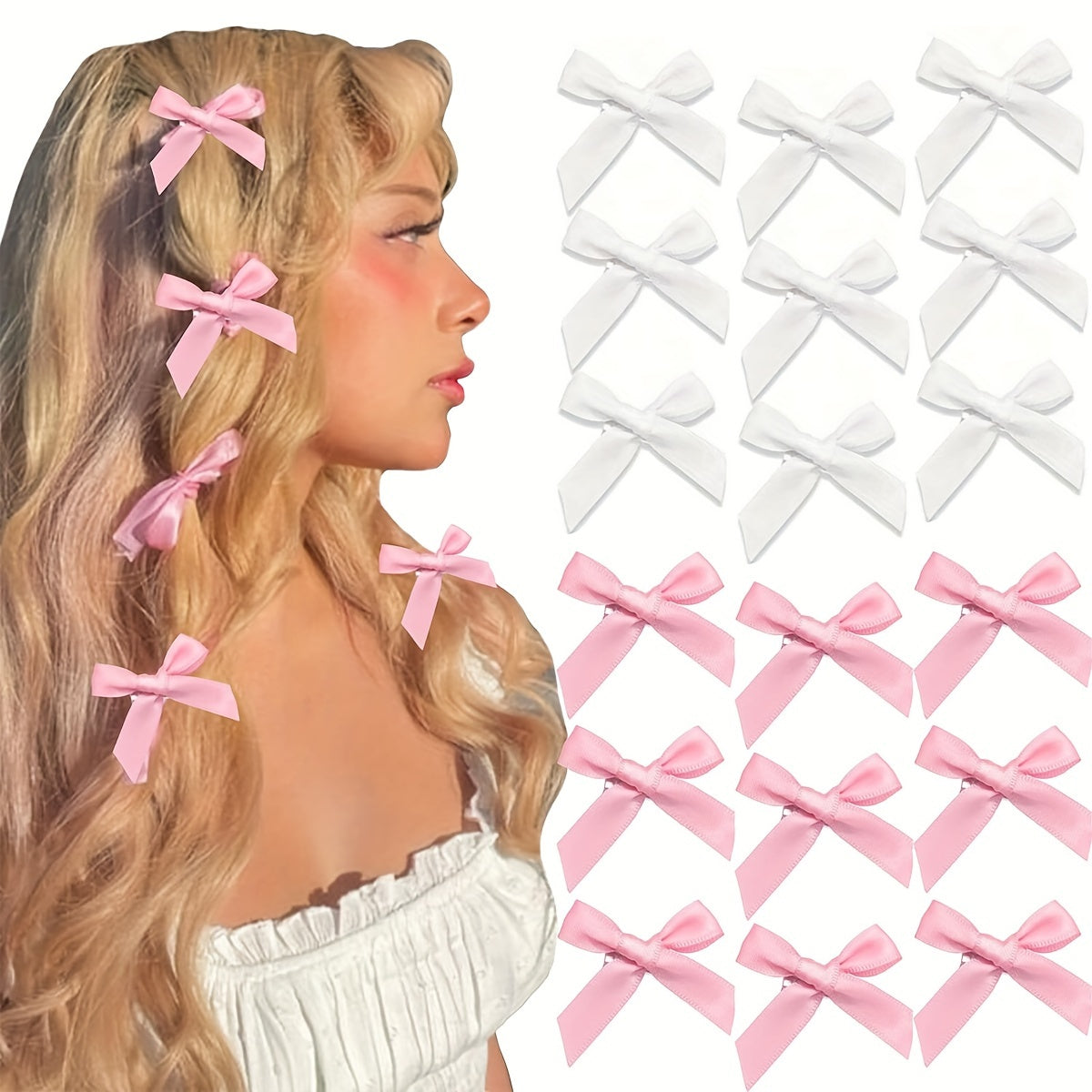 Bow small hairpin ballet girlish style dopamine ribbon tied hair with braided hairpin headdress