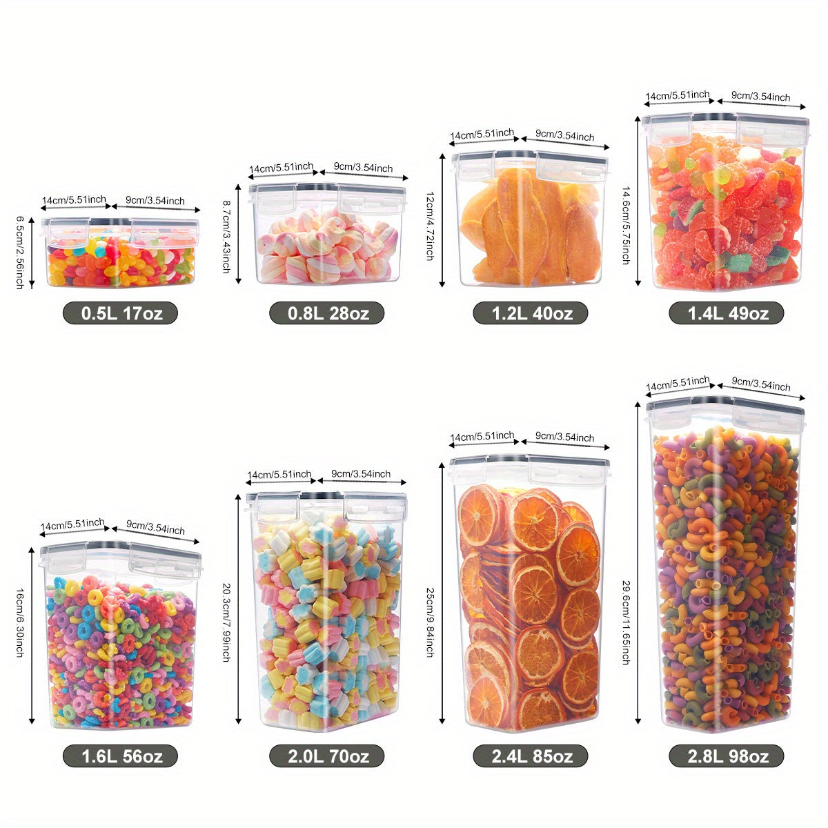 48/24/12pcs Airtight Food Storage Containers with LIDS, Perfect for Kitchen Pantry Organization And Storage Of Grains, Rice, Pasta, Tea, Nuts And Coffee Beans - Dishwasher Safe And Includes Labeled And Labeled Kitchen Items