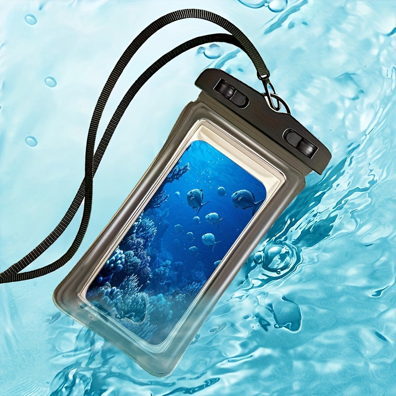1PSC/2pcs new four-color optional summer waterproof mobile phone bag air hemming thickened mobile phone case waterproof bag, waterproof mobile phone case universal mobile phone of various sizes, suitable for beach cruise trav