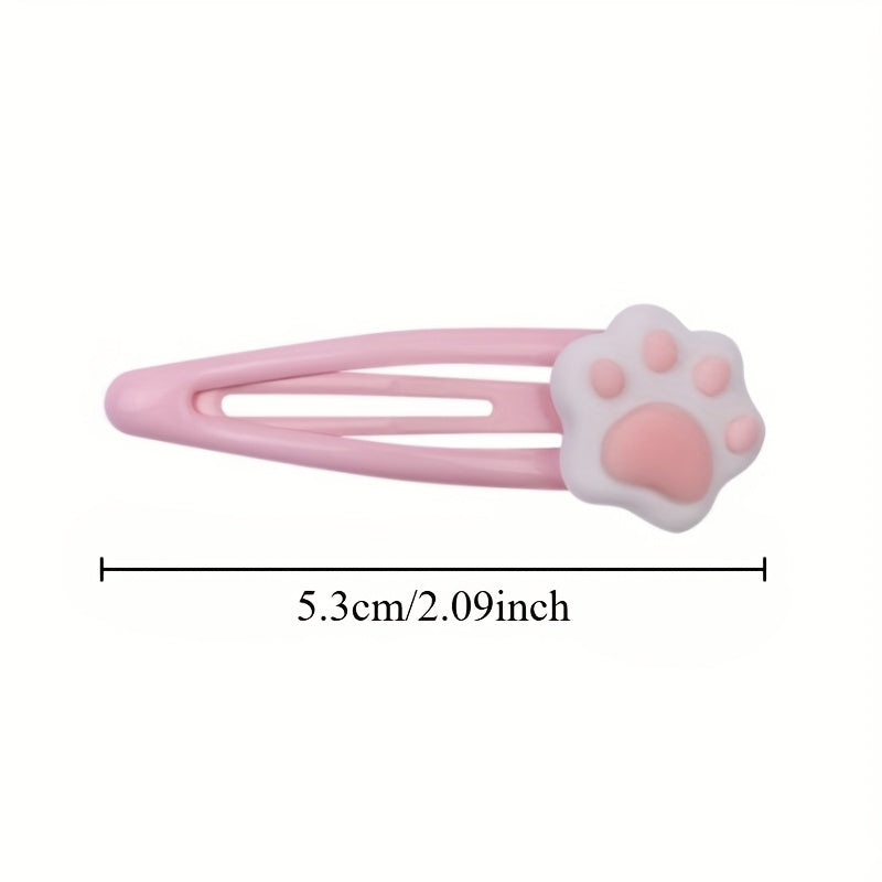 2/4/8pcs Pink And Tender Hair Clip, Cute Cartoon Cat Paw Hair Accessory, No Harm to Hair, Sweet And Girlish Heart, Student Hair Clip Hair Accessory, Headwea