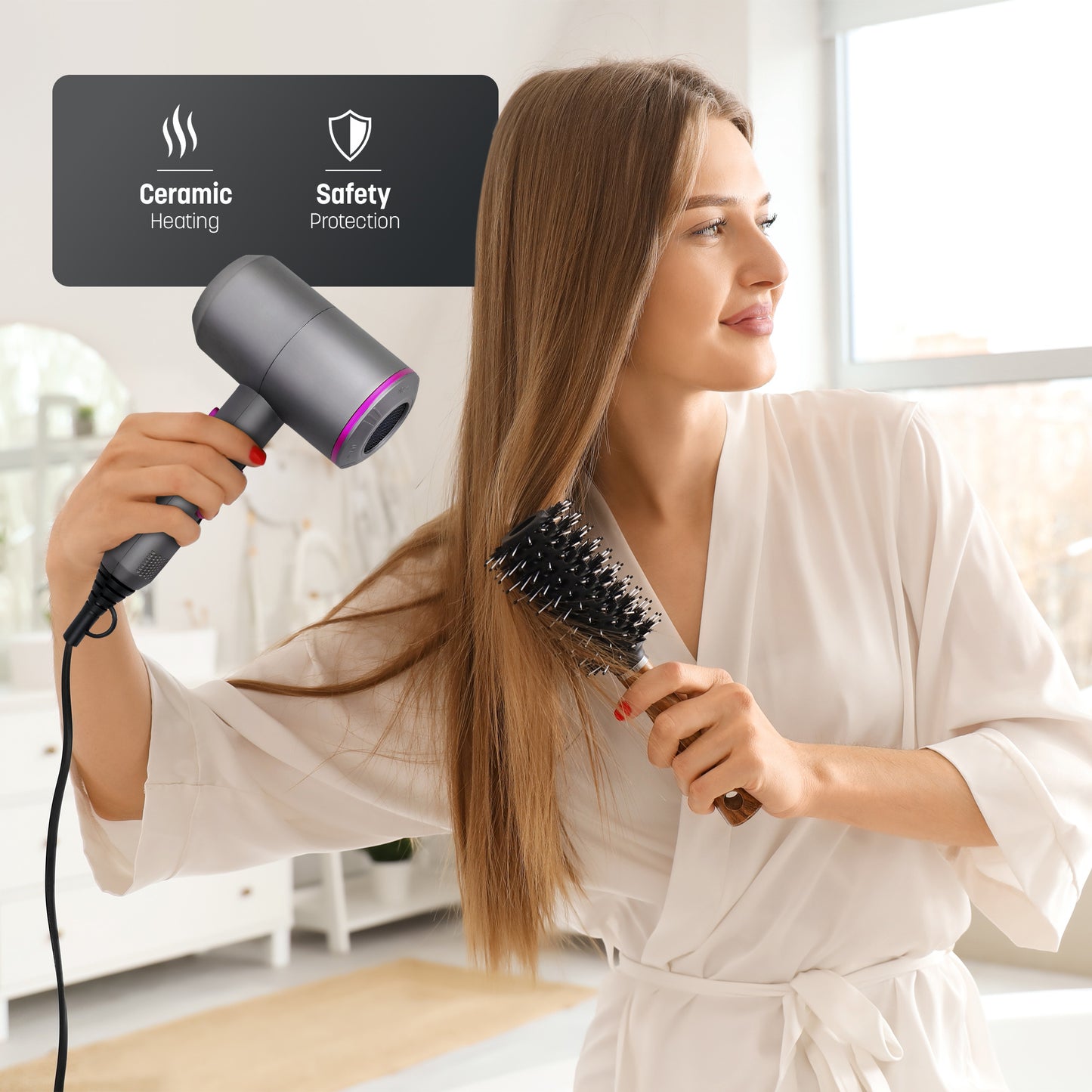 Keplin Ionic Hair Dryer – 1650W Powerful Blow Dryer with Precision Styling.