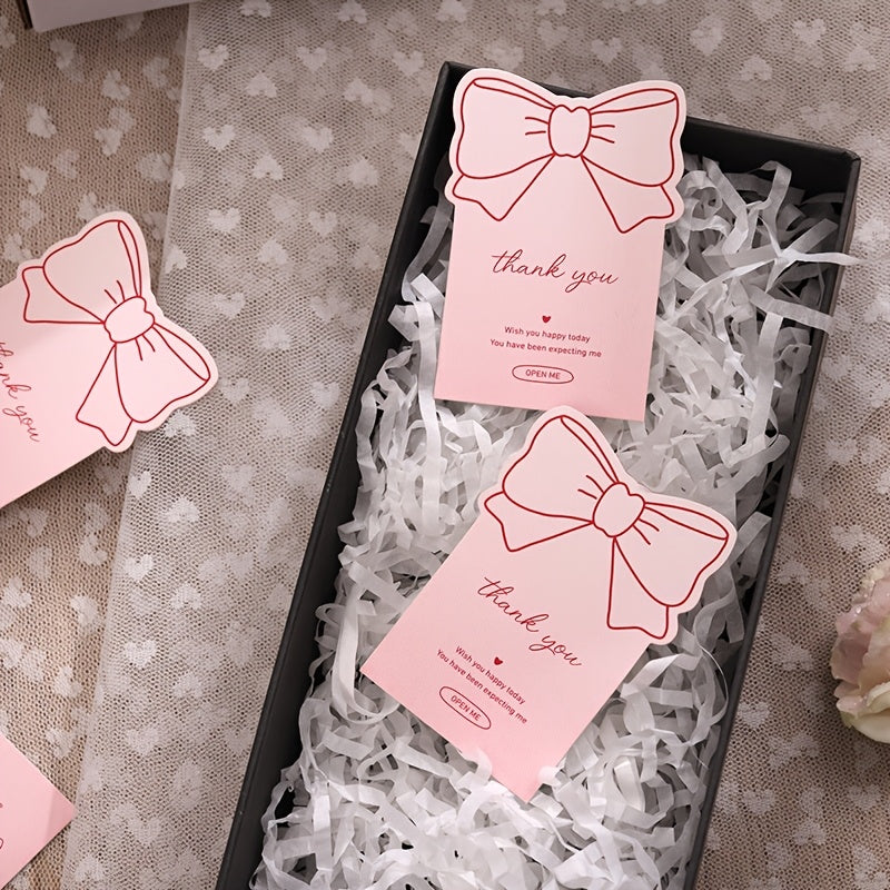 40pcs Pink Bow Thank You Stickers Pink Coquette Bow knot Self-Adhesive Seal Labels Sticker for Boxes Water Bottles Baker Goods Decor
