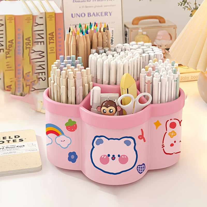 Cute Rotating Pen Holder, Large Capacity, Lightweight, Durable