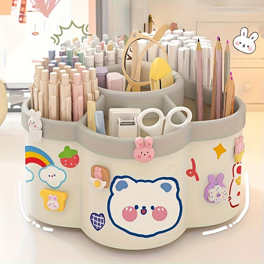 Cute Rotating Pen Holder, Large Capacity, Lightweight, Durable