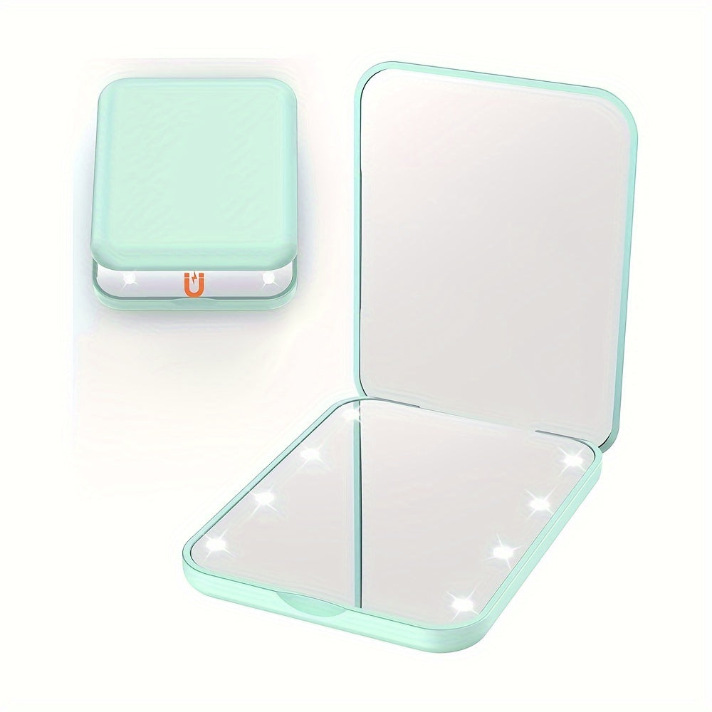 LED Pocket Makeup Mirror, 1X/3X Magnified LED Mini Compact Travel Makeup Mirror,