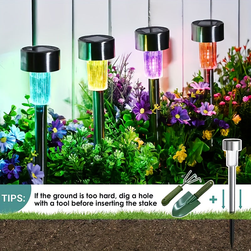 10pcs Solar LED Pathway Lights for Outdoors