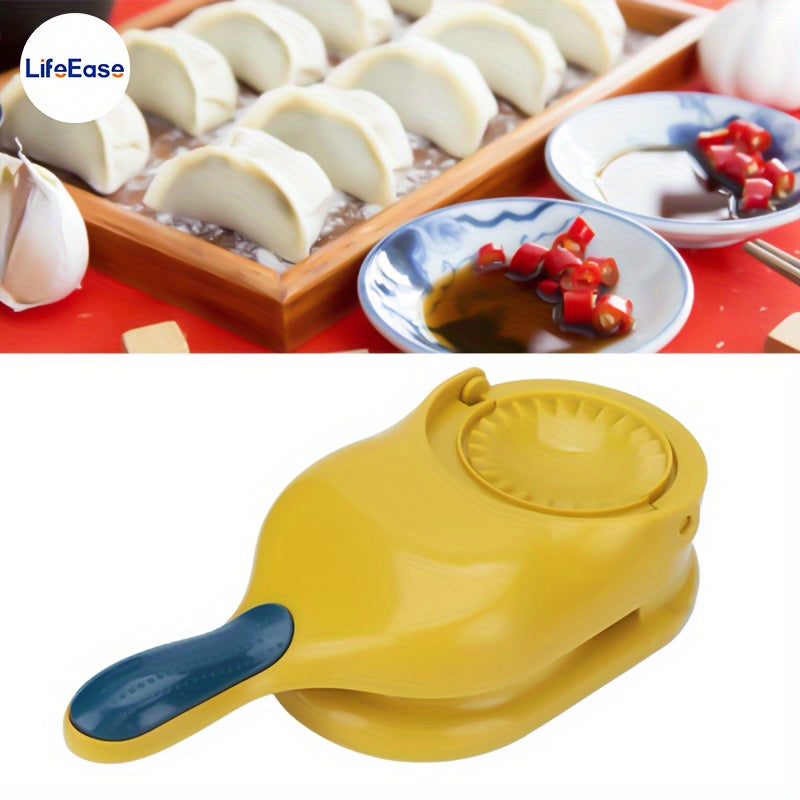 2-in-1 Easy Dumpling Maker - Manual DIY Press for Perfect Dumplings & Tortillas, Ideal for Holidays & Family Gatherings, Durable Polypropylene, Food-Safe Kitchen Essential